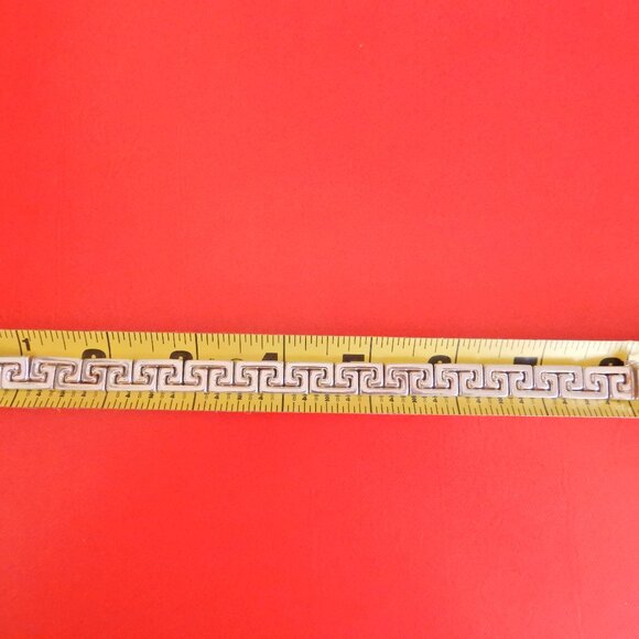 Mint Vtg.Millor Italy 925 Sterling Silver 23.06g Greek Key Bracelet Unisex - Picture 3 of 15